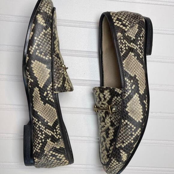 Sam Edelman Lior Womens 7.5 Croc Embossed Leather Horsebit Loafer Slip On Flats - Picture 3 of 8